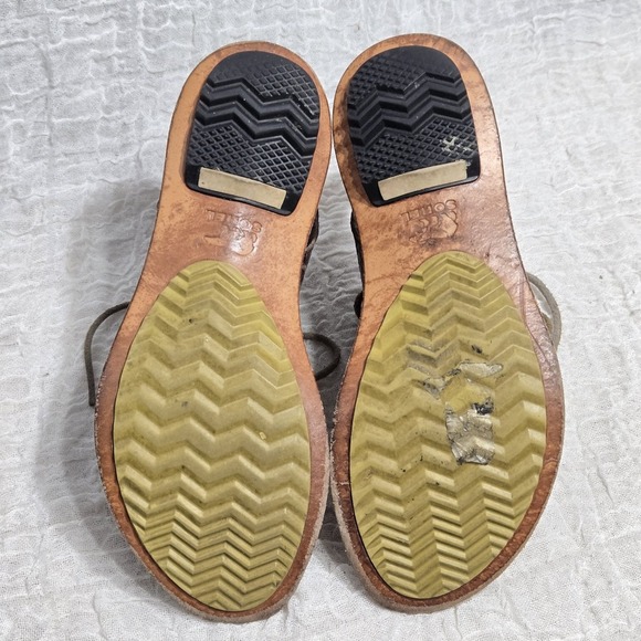 Sorel Women's Brown Lace Up Thong Sandals Sz 8 Flip Flop Alligator Travel Boho - Picture 8 of 10